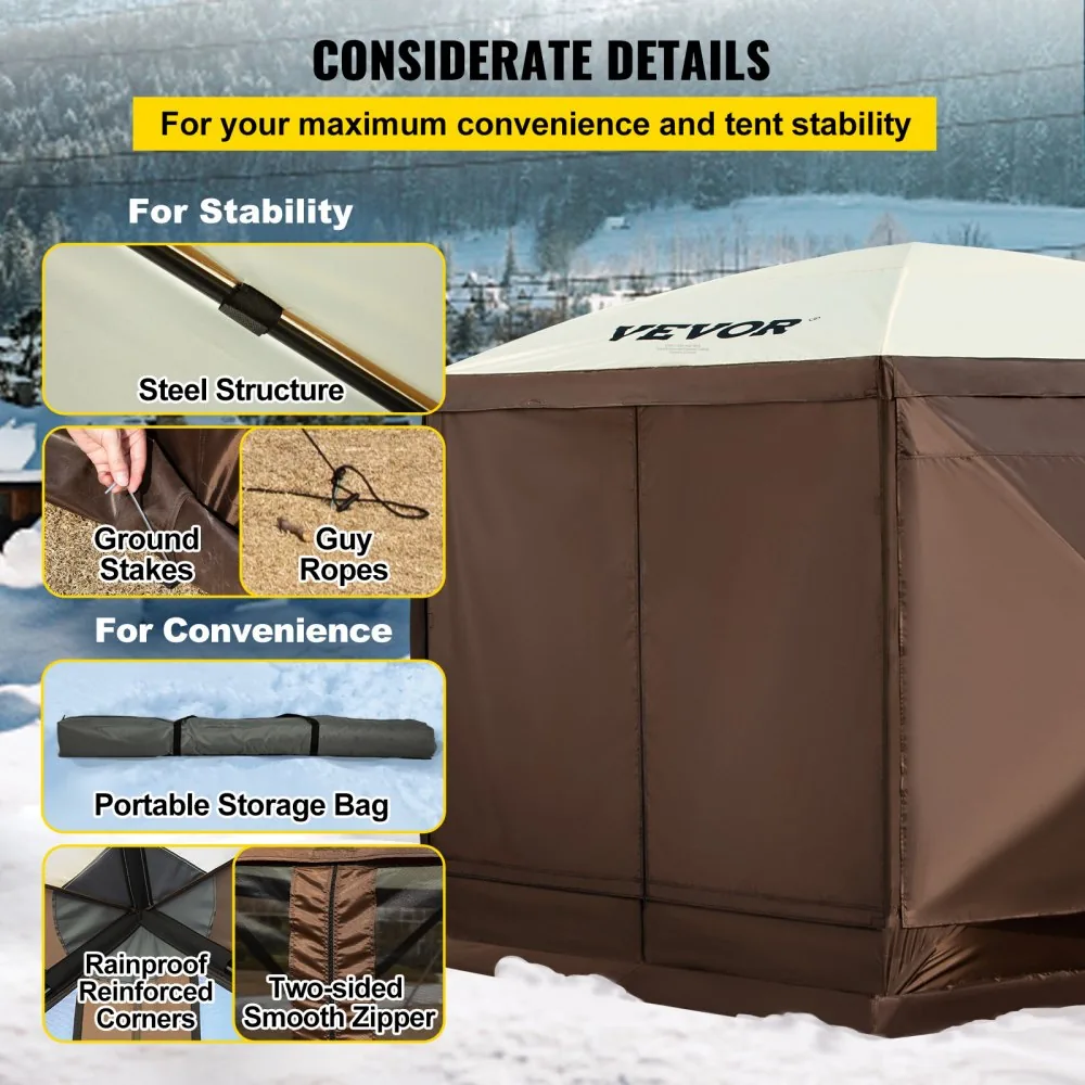 VEVOR 10 x 10 ft canopy tent dimensions