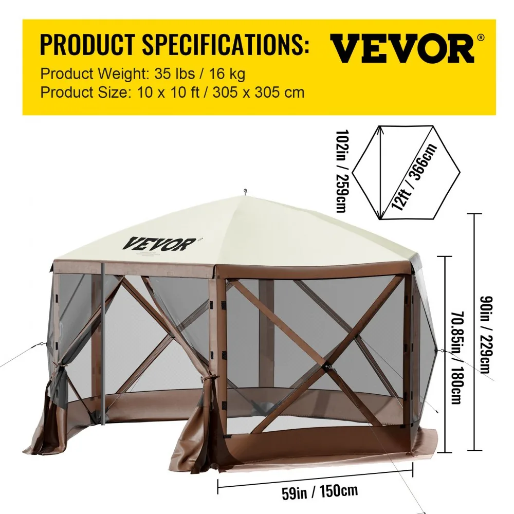 VEVOR gazebo screen tent carry bag package
