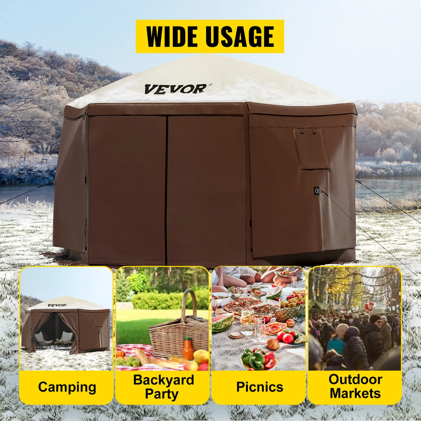 VEVOR 6 sided canopy tent steel frame