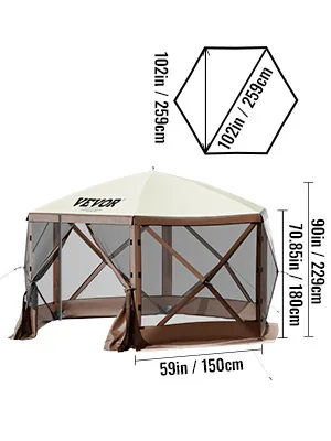 VEVOR gazebo screen tent family picnic use
