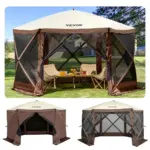 VEVOR 12 x 12 ft gazebo screen tent front view