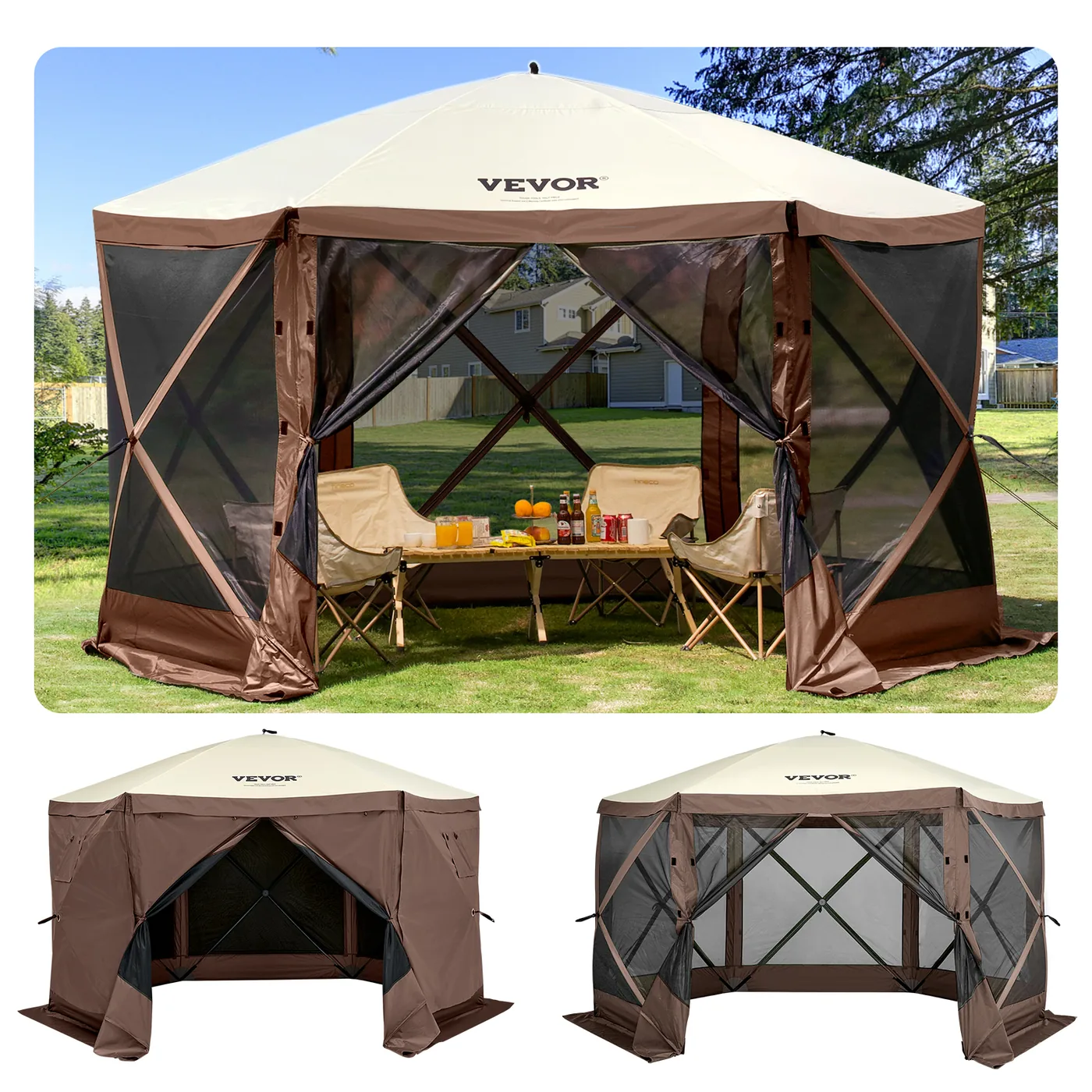 VEVOR pop up camping gazebo spacious coverage