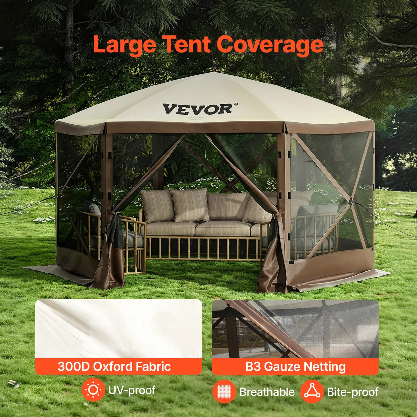 VEVOR canopy screen tent mesh window airflow