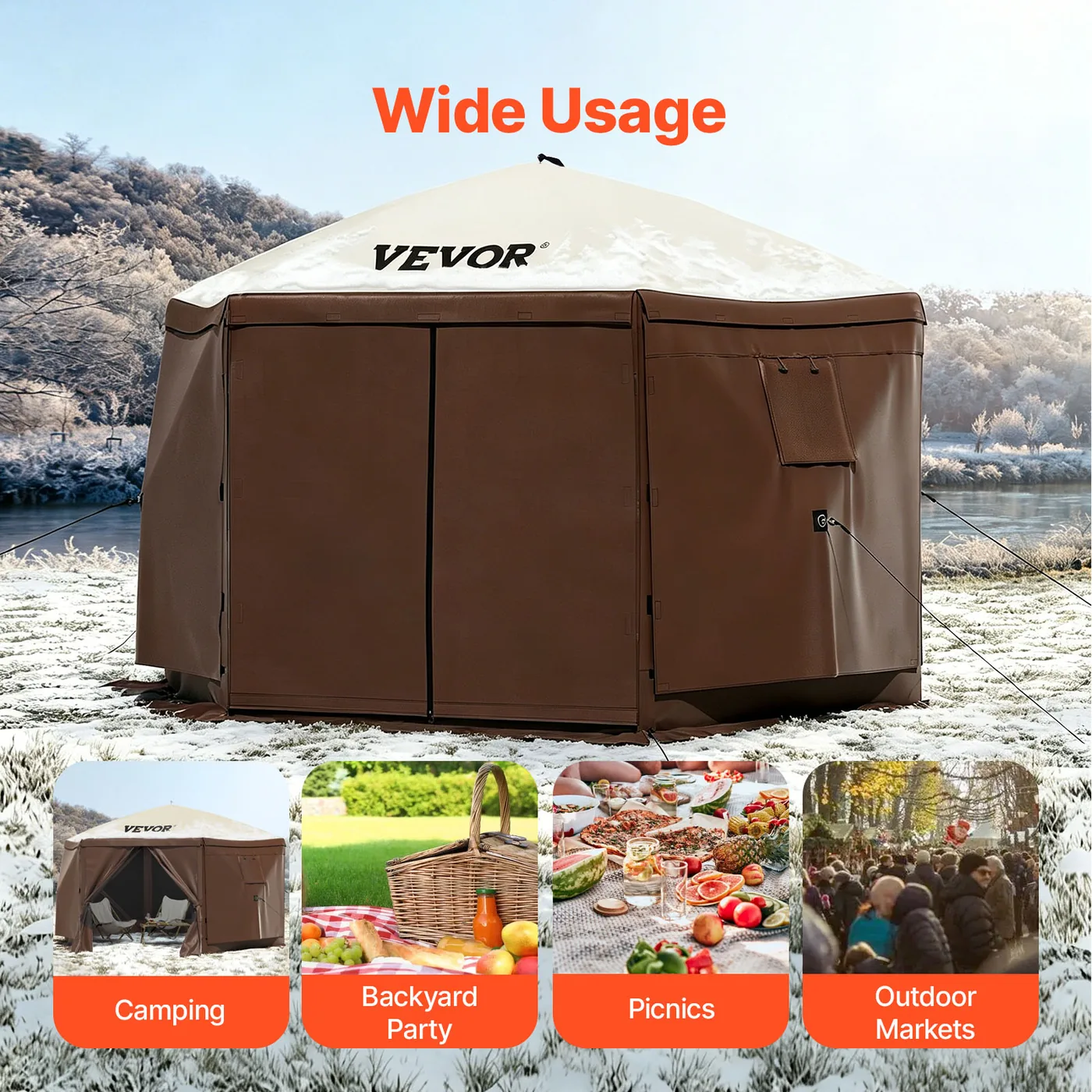 VEVOR gazebo screen tent ground stakes and ropes