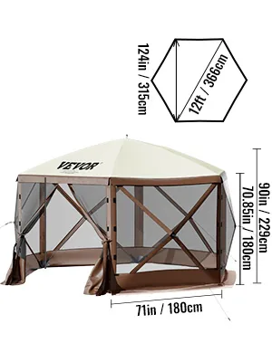 VEVOR 6 sided canopy tent reinforced corners