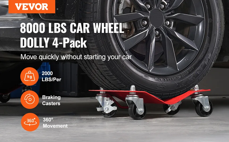 VEVOR Wheel Dolly 4 Pcs 2000 lbs overview