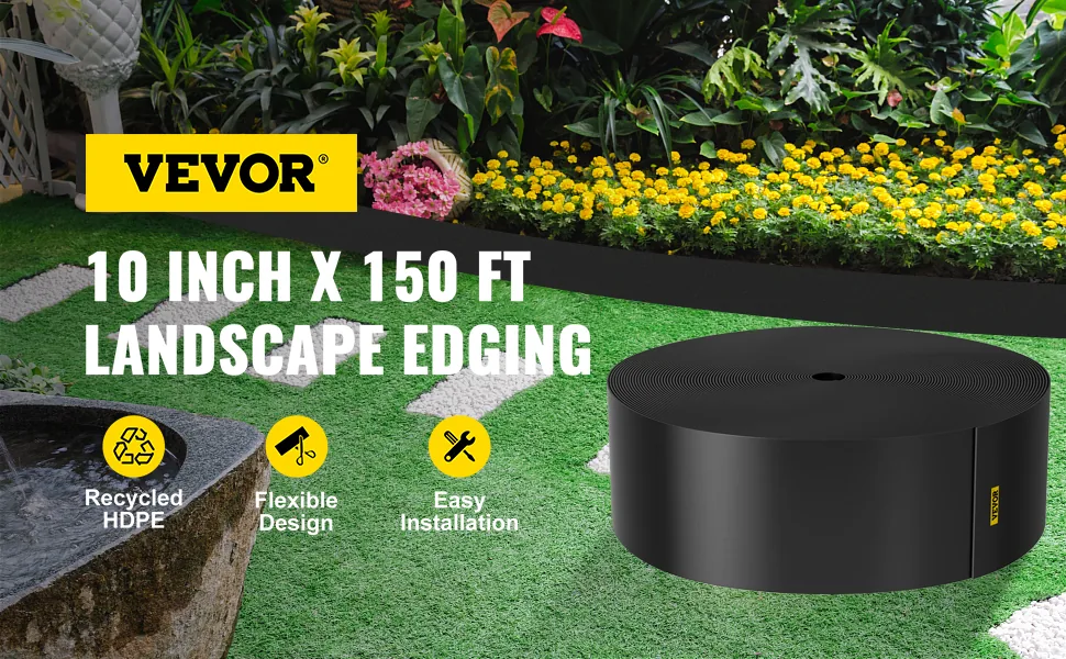 VEVOR Landscape Edging 10 inch x 150 ft overview