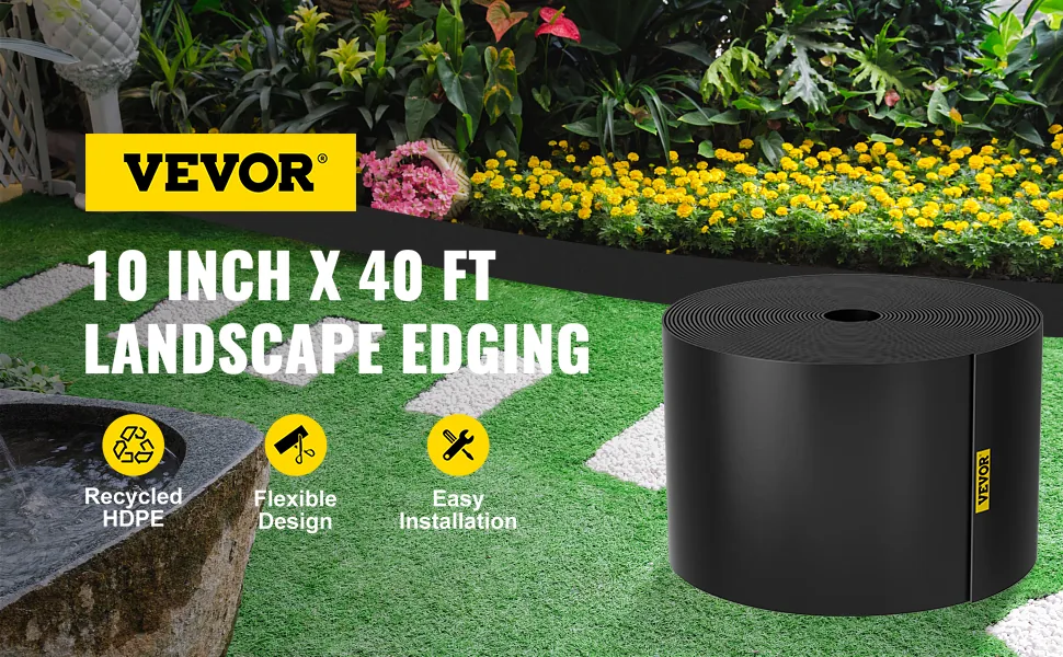 VEVOR Landscape Edging 10 inch x 40 ft overview