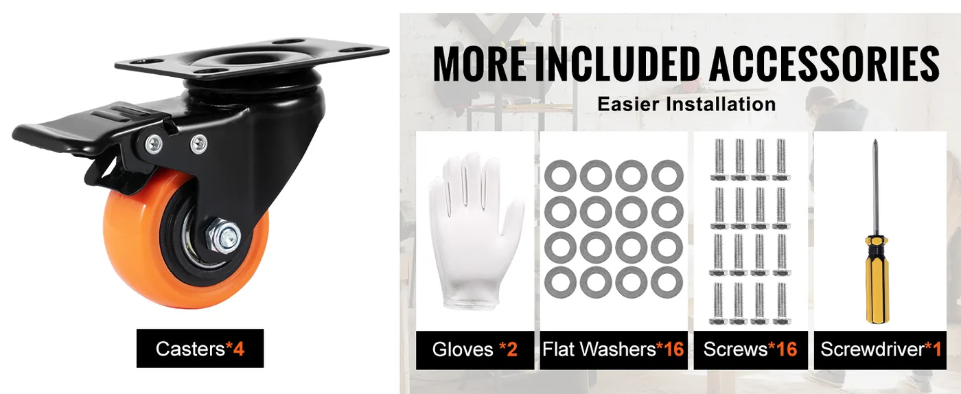 VEVOR Caster Wheels 2 inch feature 3