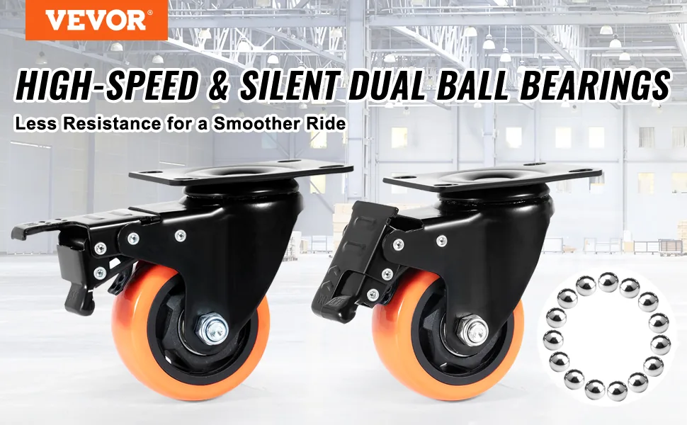 VEVOR Caster Wheels 3 inch overview