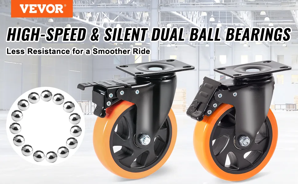 VEVOR Caster Wheels 5 inch overview