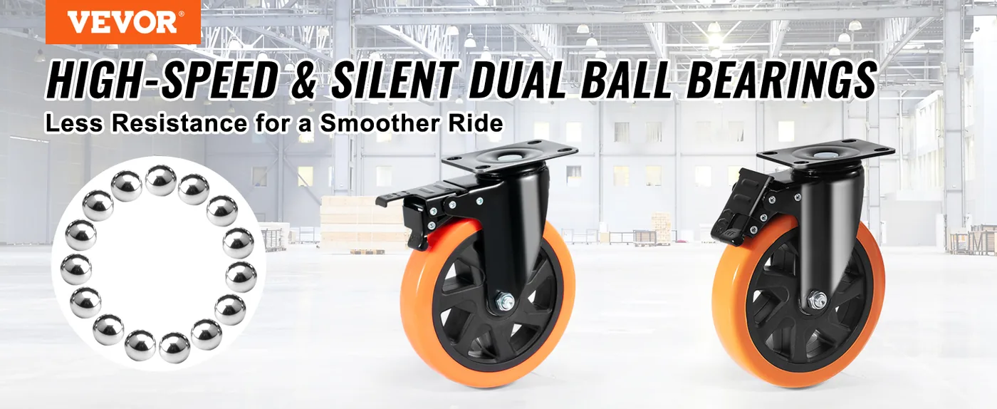 VEVOR Caster Wheels 6 inch overview