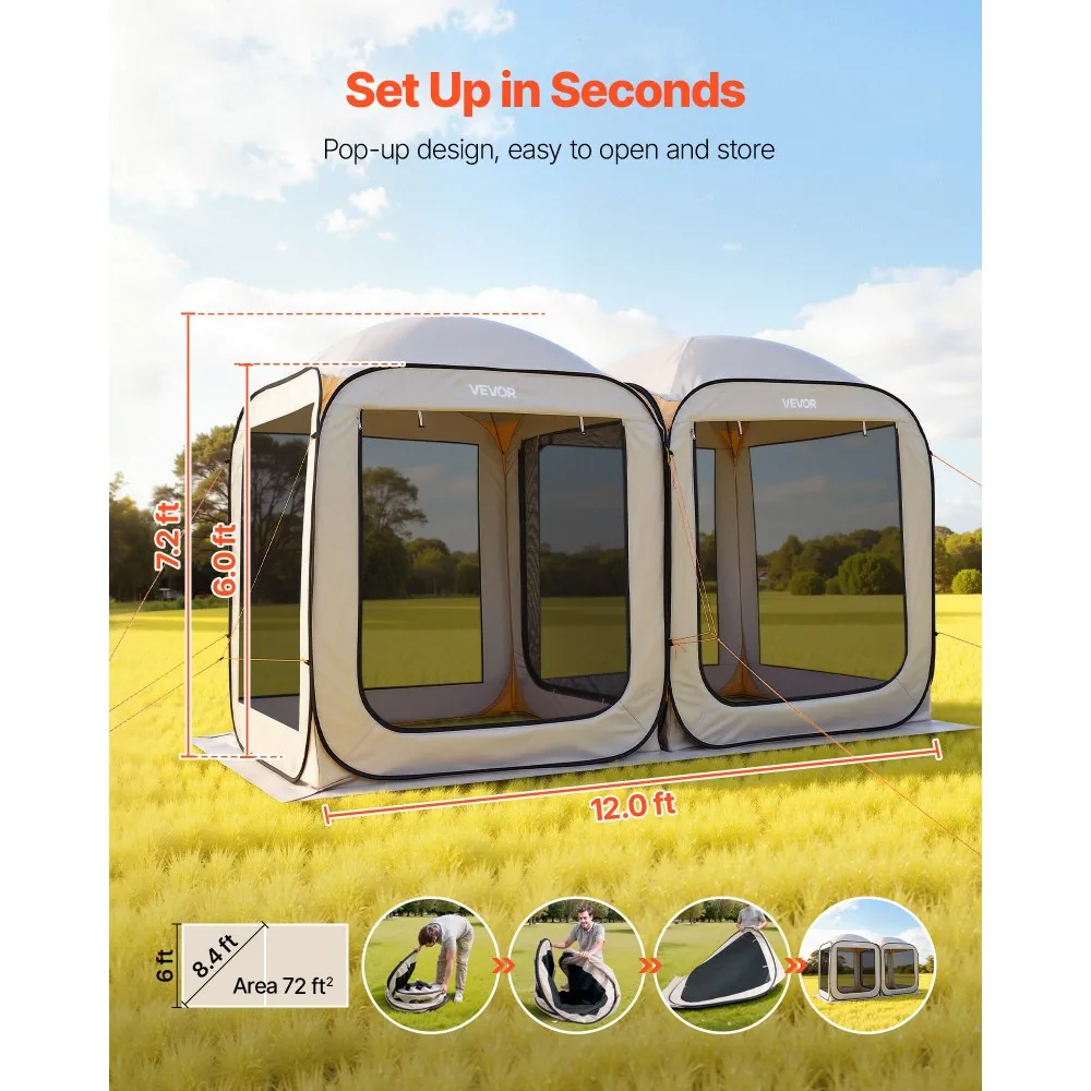 VEVOR Screen House Tent 12*6ft 2-in-1 model product image 2