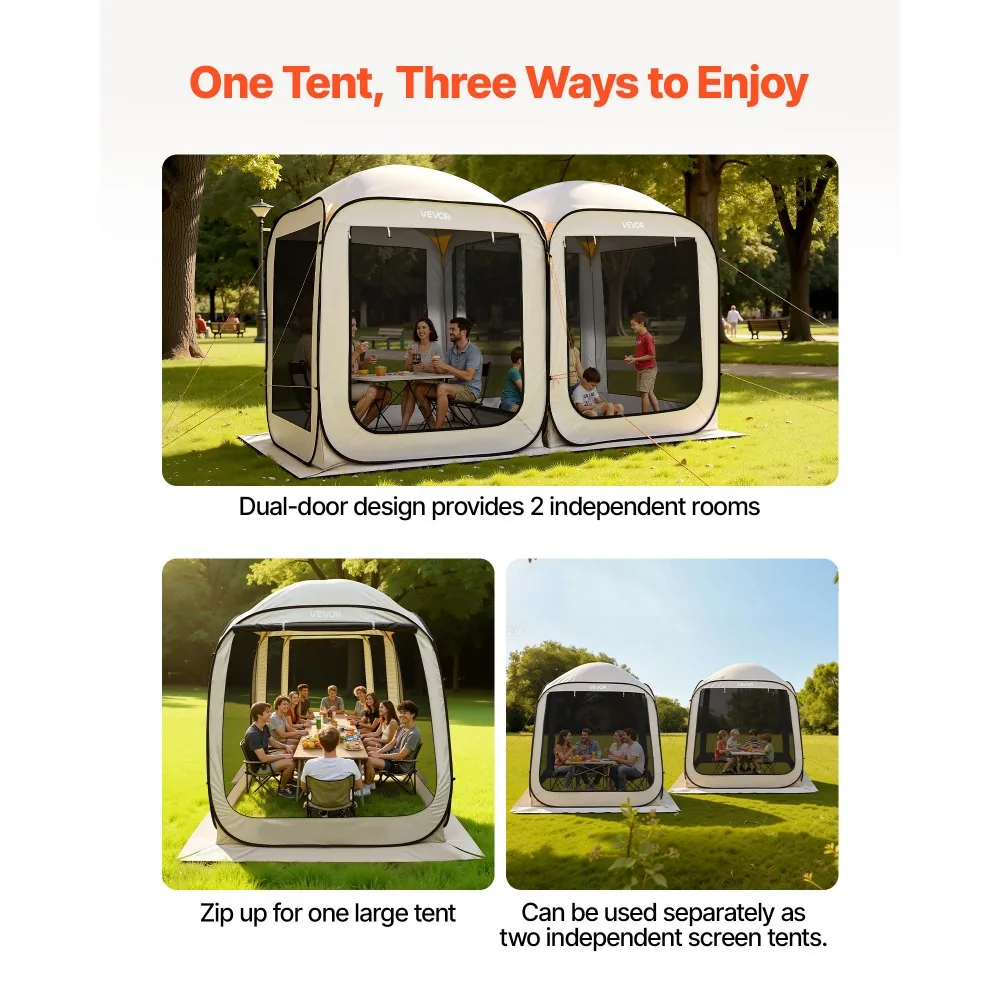 VEVOR Screen House Tent 12*6ft 2-in-1 model product image 6