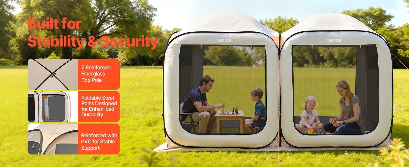 VEVOR Screen House Tent 12*6ft 2-in-1 model Stable Support