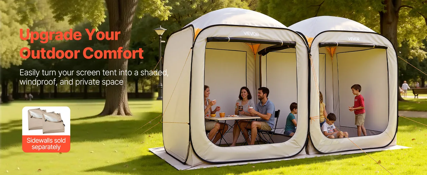 VEVOR Screen House Tent 12*6ft 2-in-1 model Enhanced Privacy & Shade