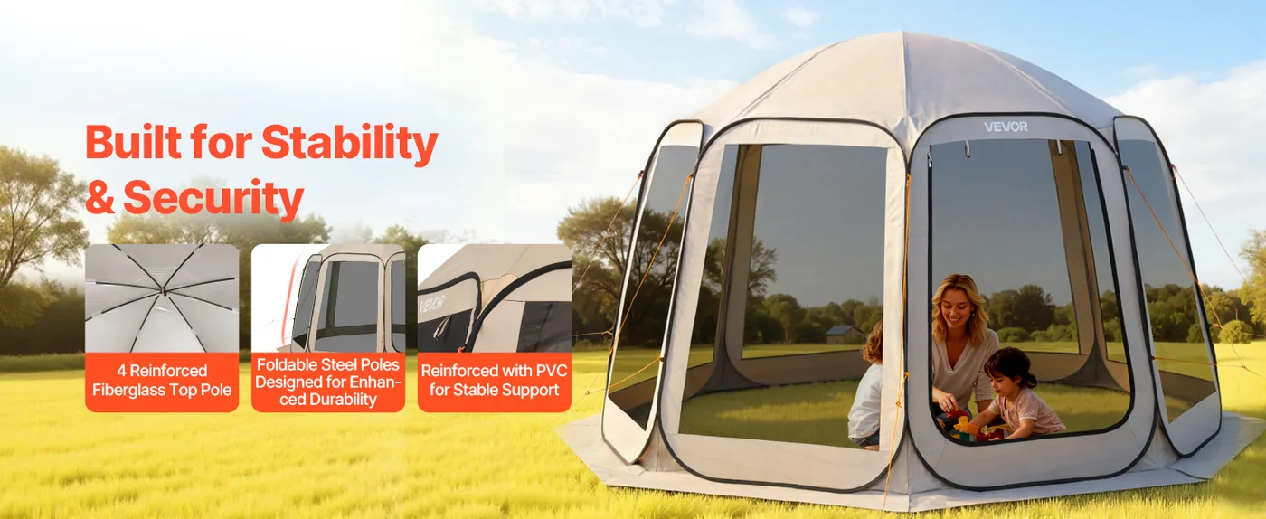 VEVOR Screen House Tent 12*11ft Basic model Stable Support