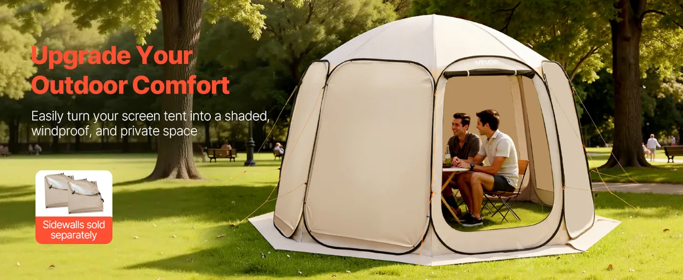 VEVOR Screen House Tent 12*11ft Basic model Enhanced Privacy & Shade