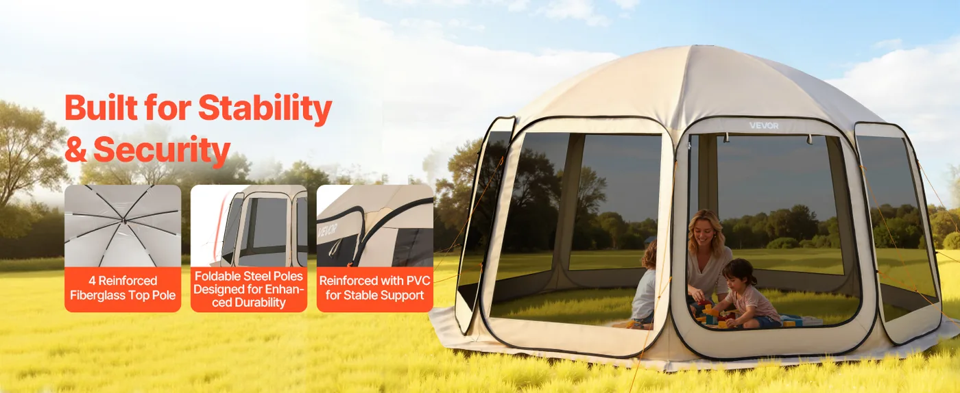 VEVOR Screen House Tent 15*13.8ft Basic model Stable Support