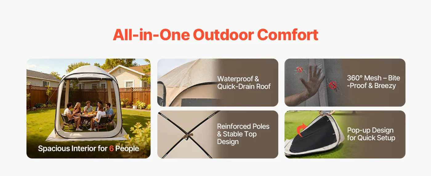 VEVOR Screen House Tent 6*6ft Basic model overview