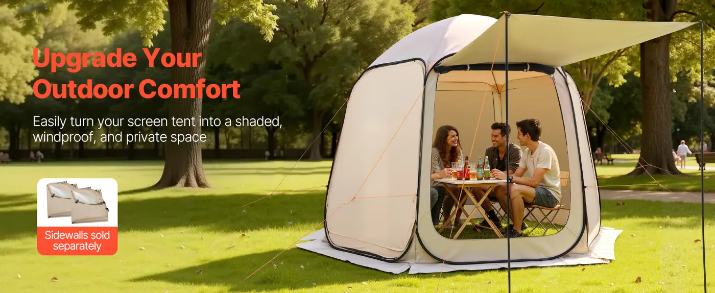 VEVOR Screen House Tent 10*9.2ft Canopy type Enhanced Privacy & Shade