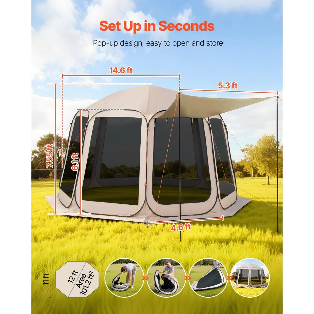 VEVOR Screen House Tent 12*11ft Canopy type product image 2