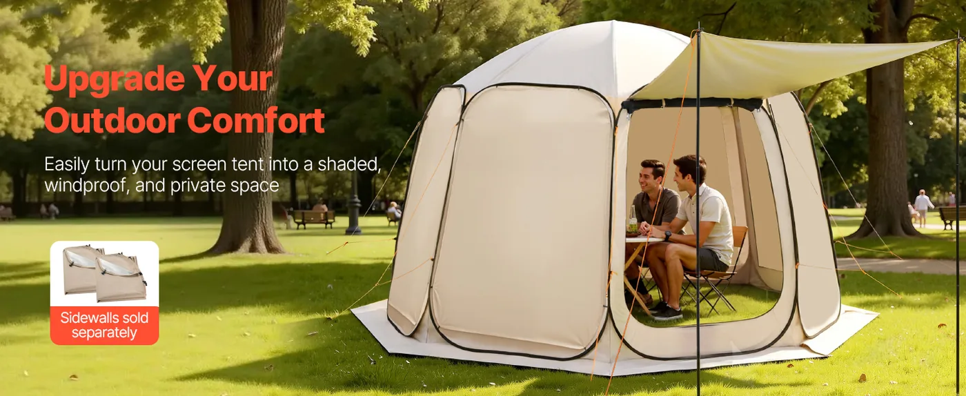 VEVOR Screen House Tent 12*11ft Canopy type Enhanced Privacy & Shade