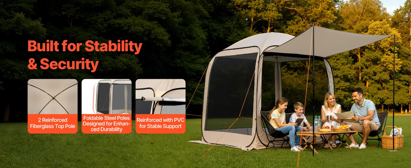 VEVOR Screen House Tent 6*6ft Canopy type Stable Support