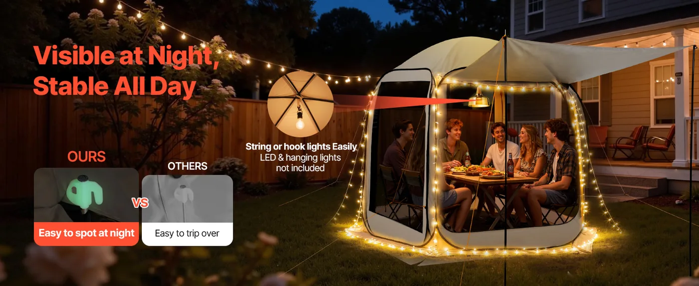 VEVOR Screen House Tent 6*6ft Canopy type Night Visible