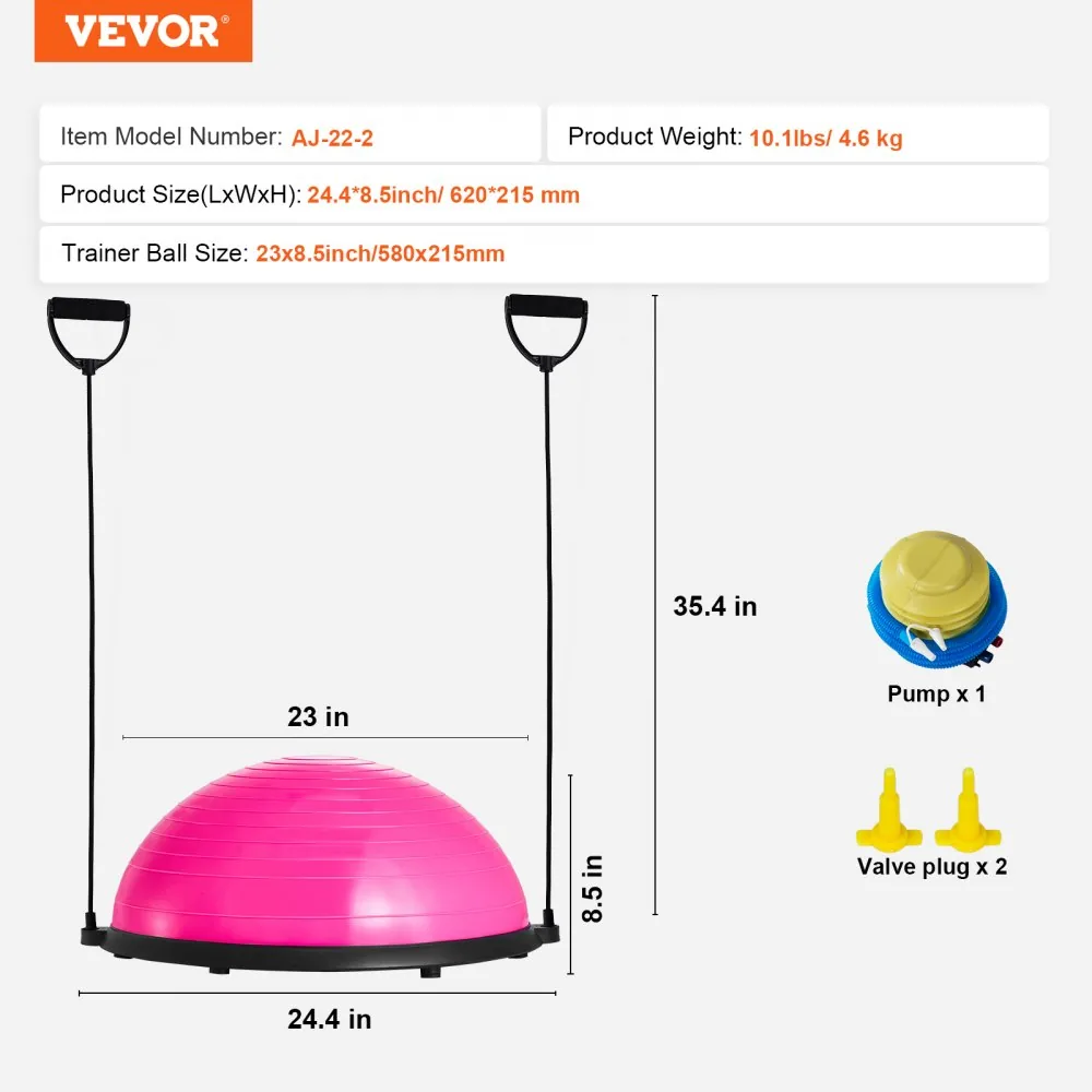 VEVOR balance ball package contents