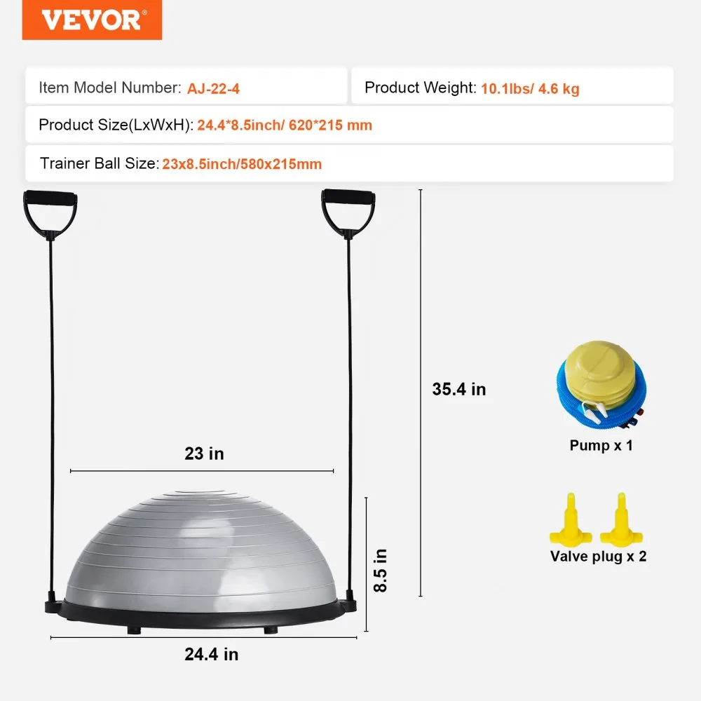 VEVOR balance ball package contents
