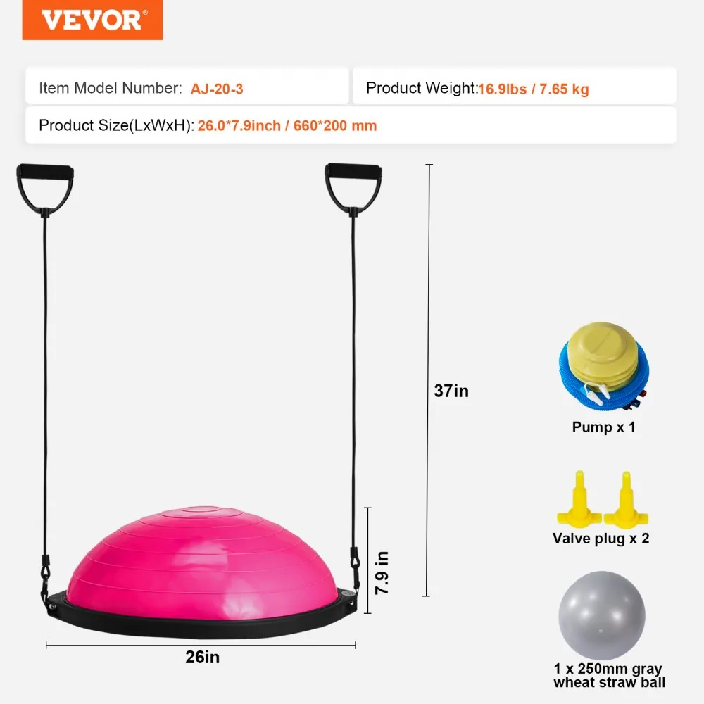VEVOR balance ball package contents