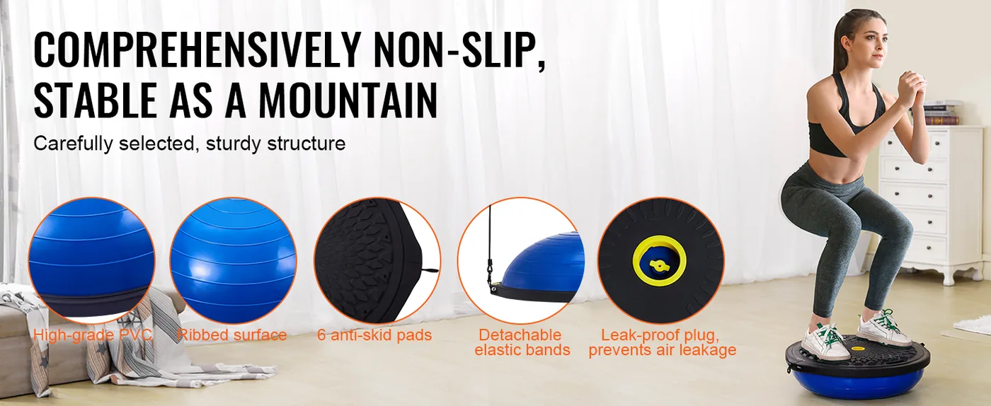 VEVOR half exercise ball non slip textured surface
