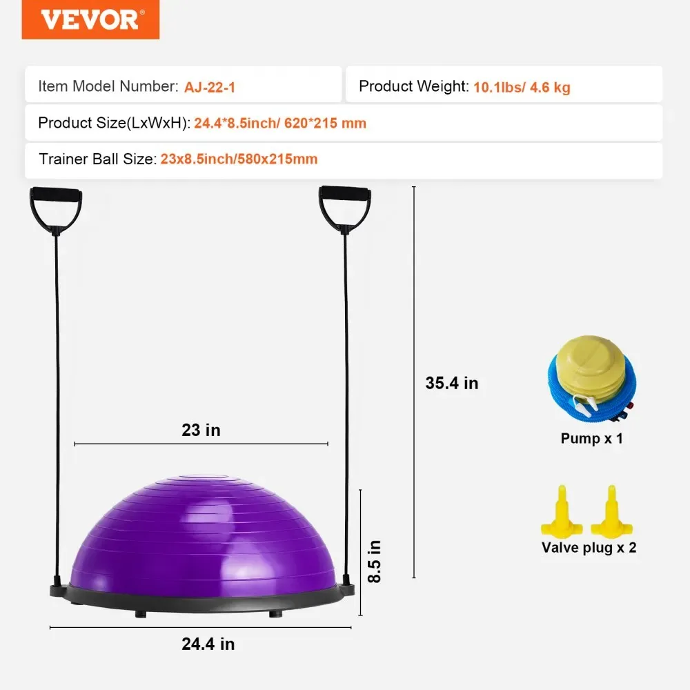 VEVOR balance ball package contents
