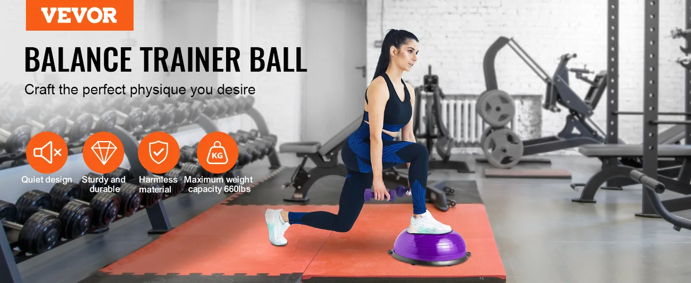 VEVOR 23 inch half exercise ball trainer for home workouts