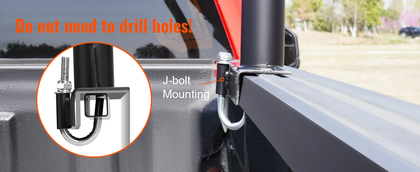VEVOR Truck Rack Alloy Steel J-Bolt 800 lbs No Drilling Installtion