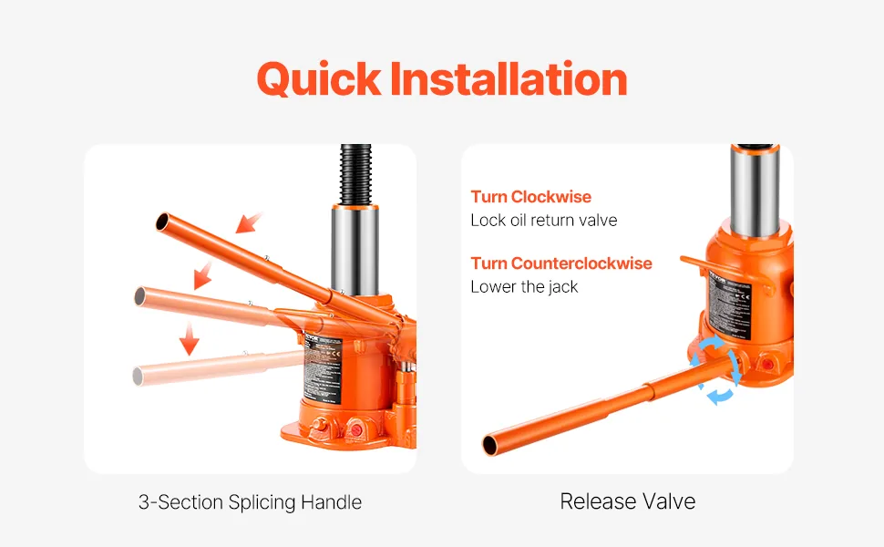 VEVOR Hydraulic Bottle Jack Manual Type 20 T Low Lift feature 4