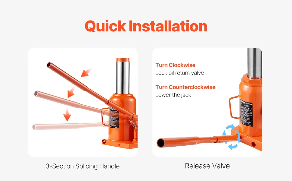 VEVOR Hydraulic Bottle Jack Manual Type 30 T Medium Lift feature 4