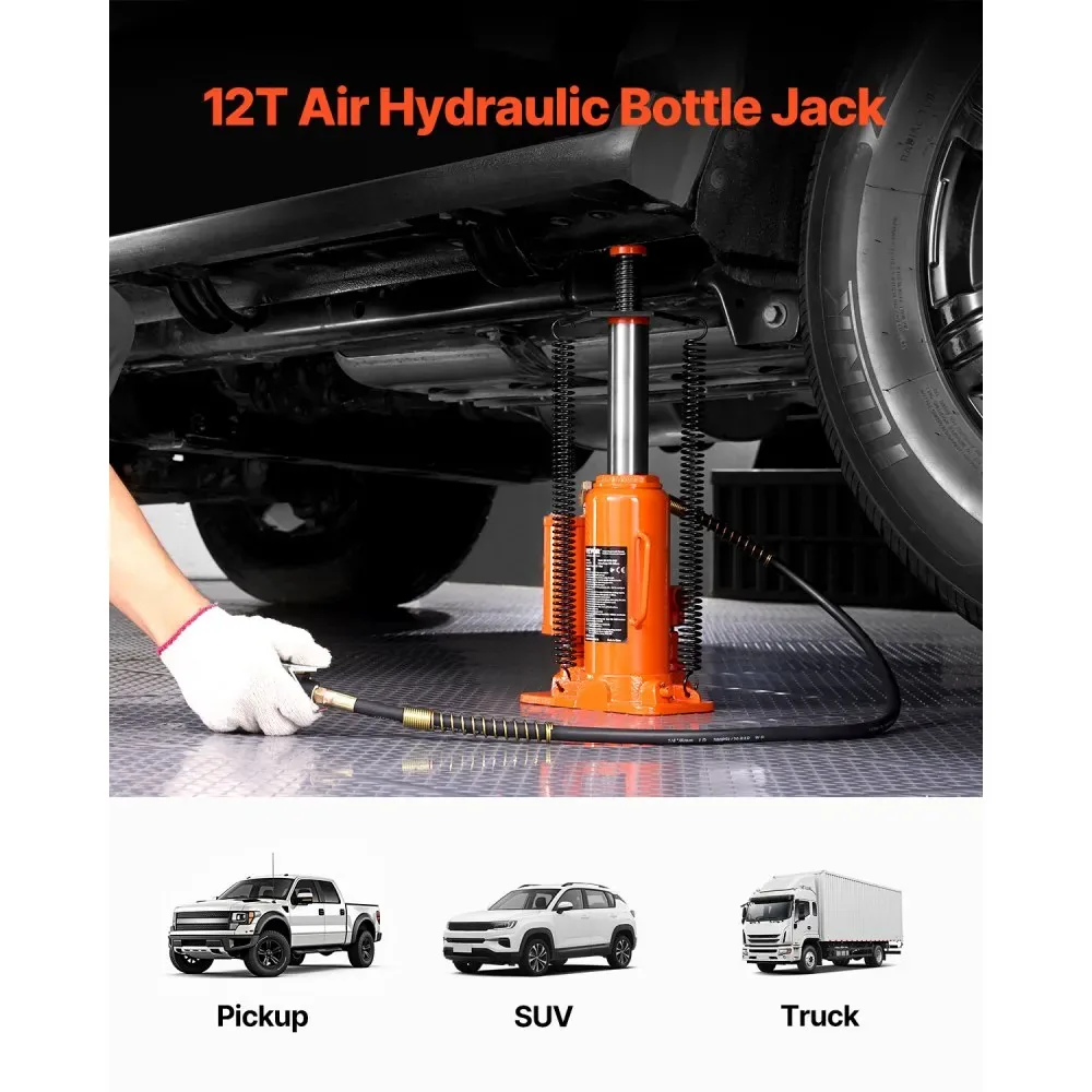 VEVOR Air Hydraulic Bottle Jack Manual + Pneumatic 12 T product image 2