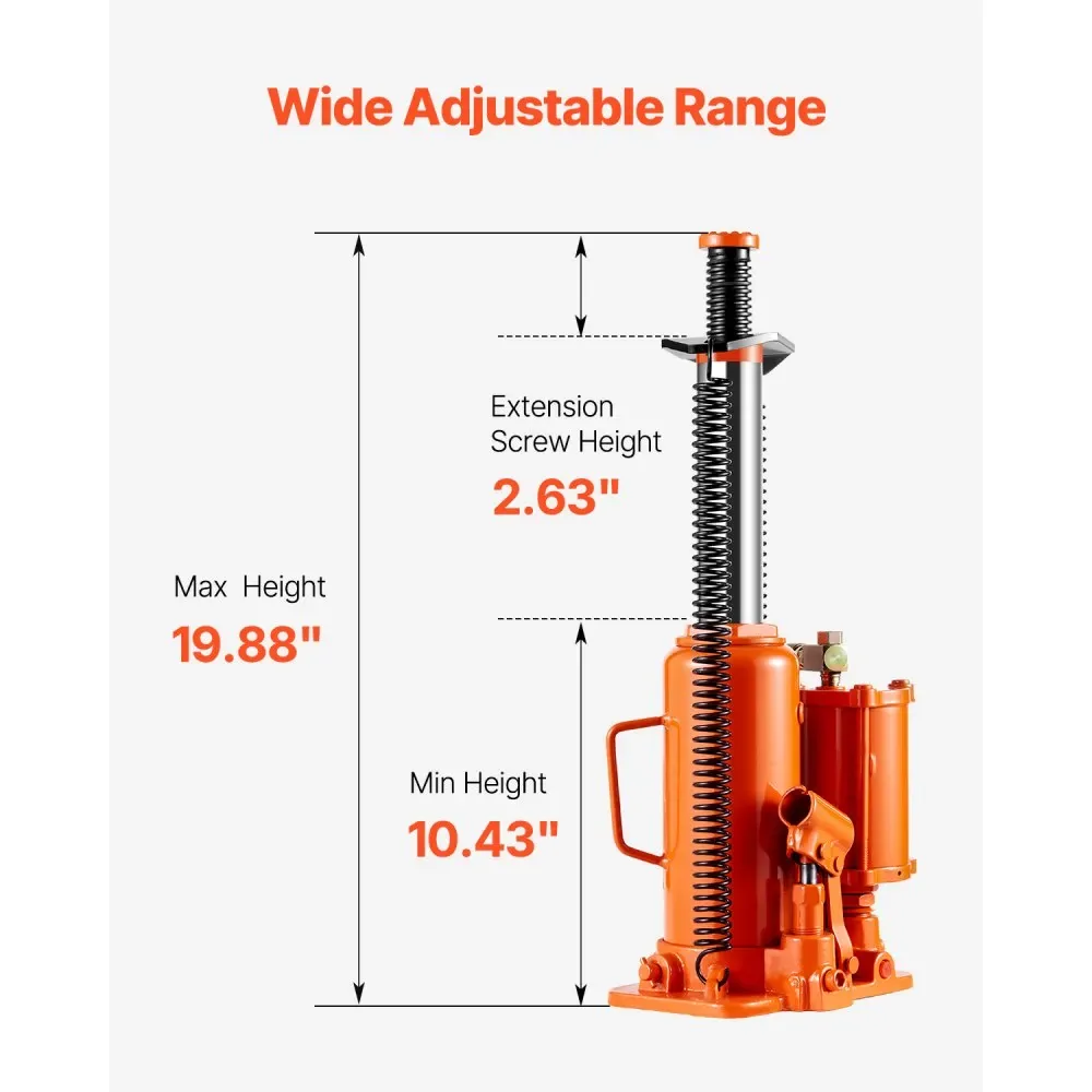 VEVOR Air Hydraulic Bottle Jack Manual + Pneumatic 12 T product image 3