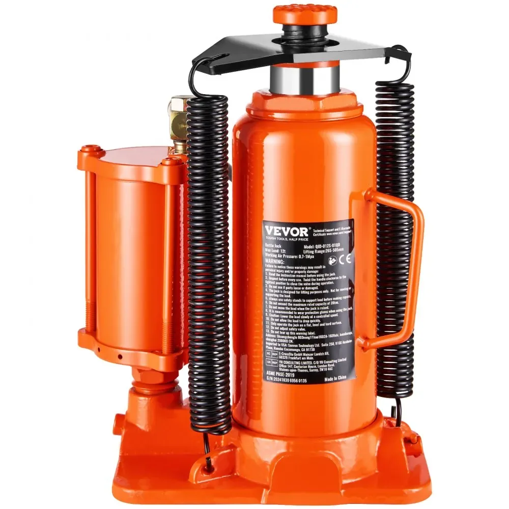 VEVOR Air Hydraulic Bottle Jack Manual + Pneumatic 12 T product image 10
