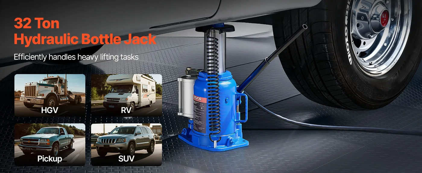 VEVOR Air Hydraulic Bottle Jack Blue 10-16.3 inch overview