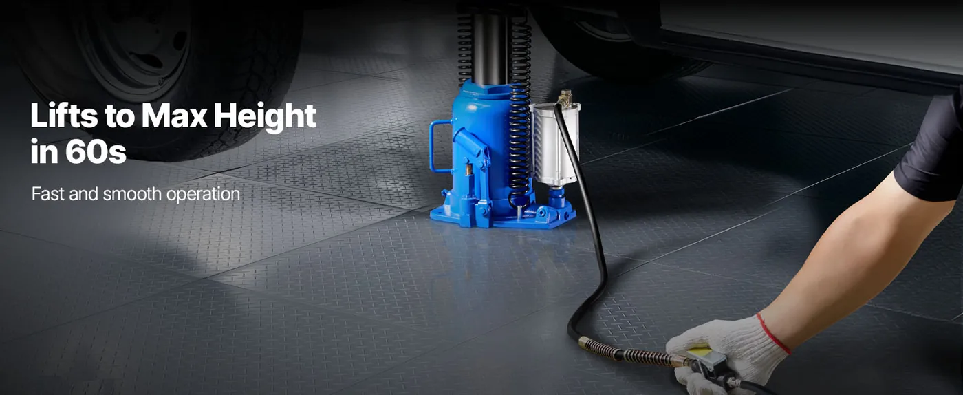 VEVOR Air Hydraulic Bottle Jack Blue 10-16.3 inch Pneumatic Power Assist