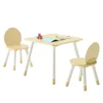 VEVOR Kids Table and 2 Chairs Set Natural Kids Square Table product image 1