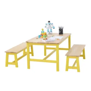 VEVOR Kids Table and Bench Set Natural product image 1