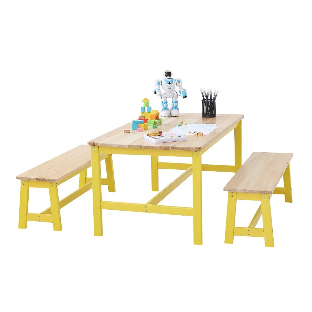 VEVOR Kids Table and Bench Set Natural product image 1