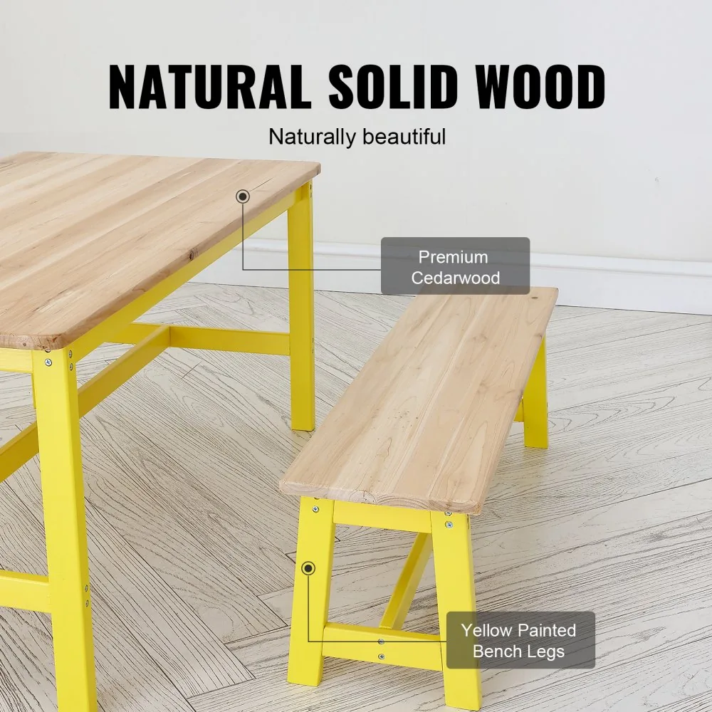 VEVOR Kids Table and Bench Set Natural product image 3