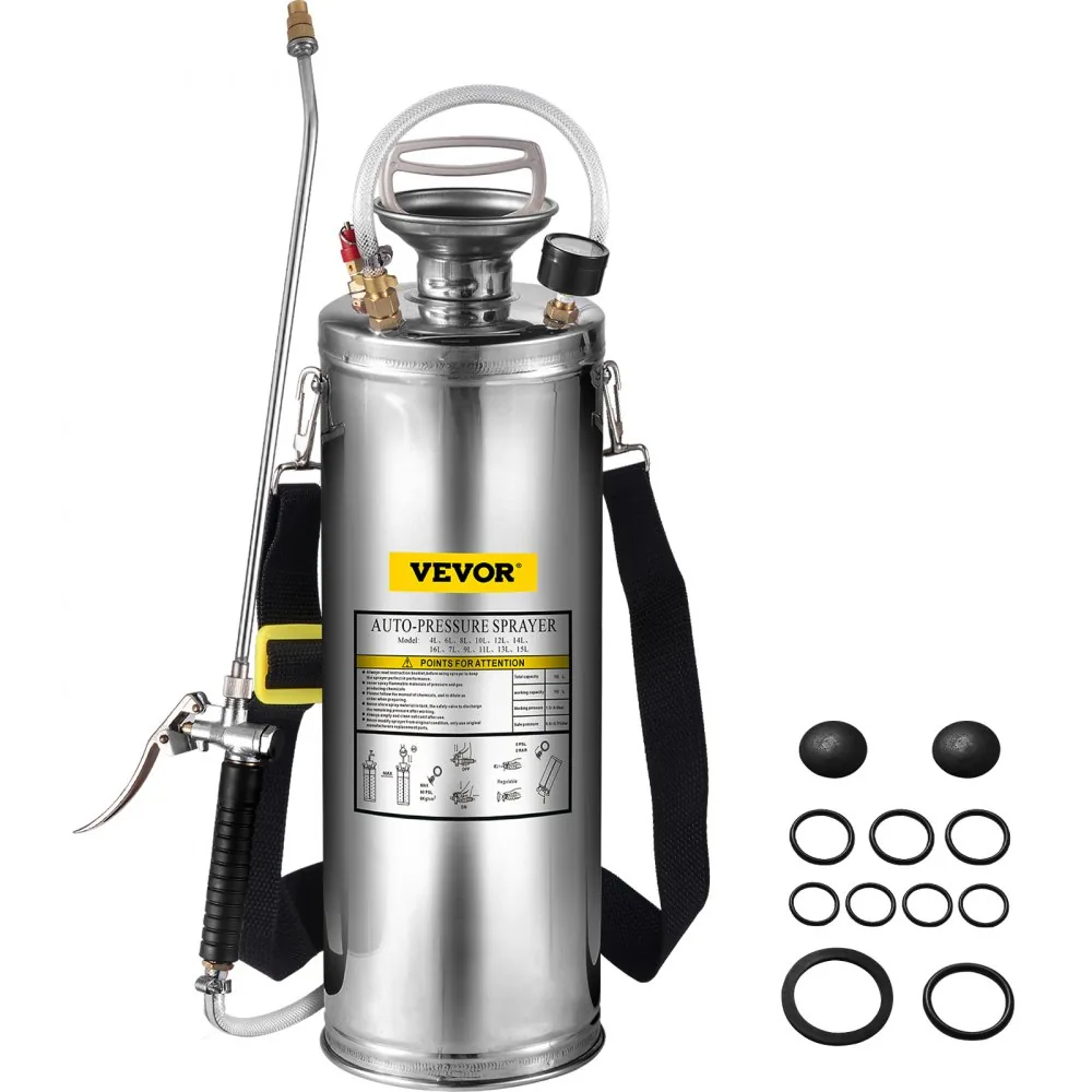 VEVOR 3 Gallon Stainless Steel Sprayer 20 in Wand front view