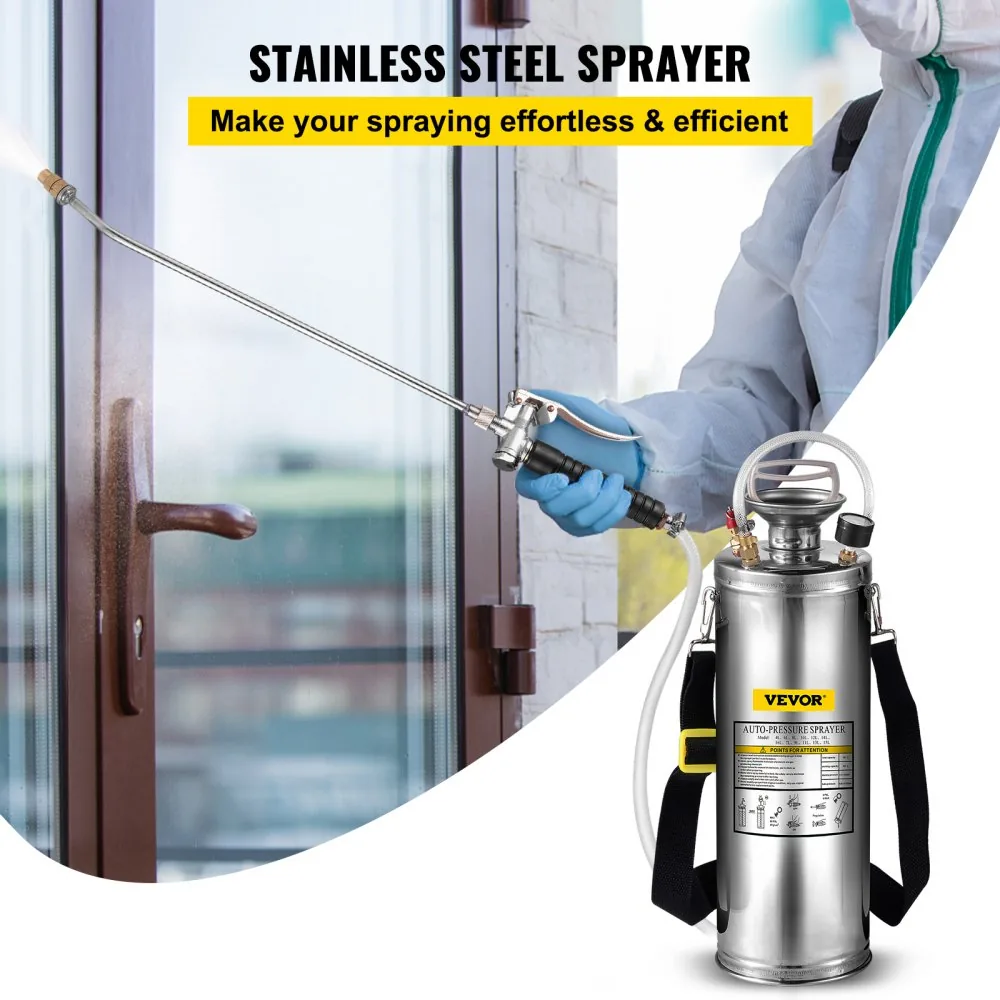 VEVOR 3 Gallon Stainless Steel Sprayer 20 in Wand in use