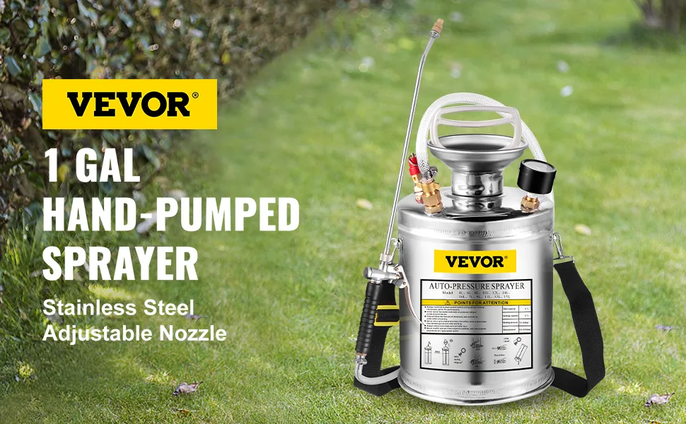 VEVOR 1 Gallon Stainless Steel Sprayer 12 in Wand overview